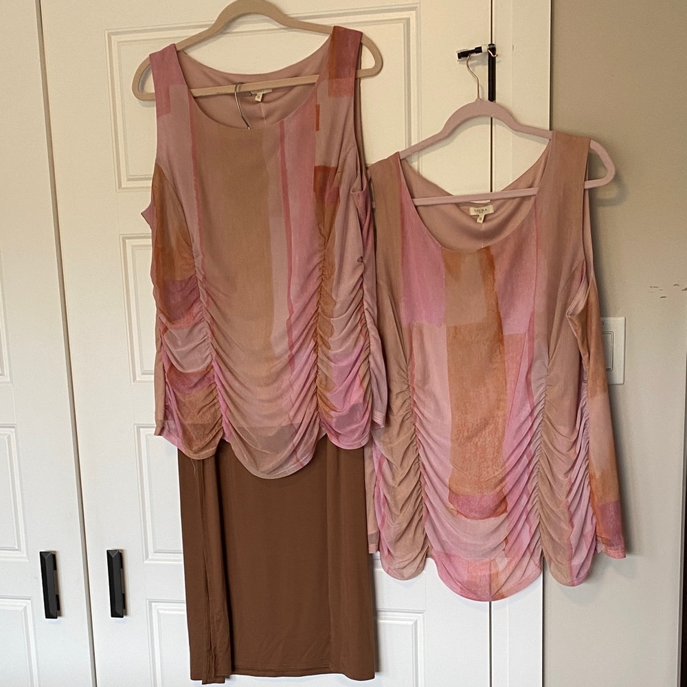 Lined sheer sleeveless top by Laura Beautiful colours you can wear all seasons